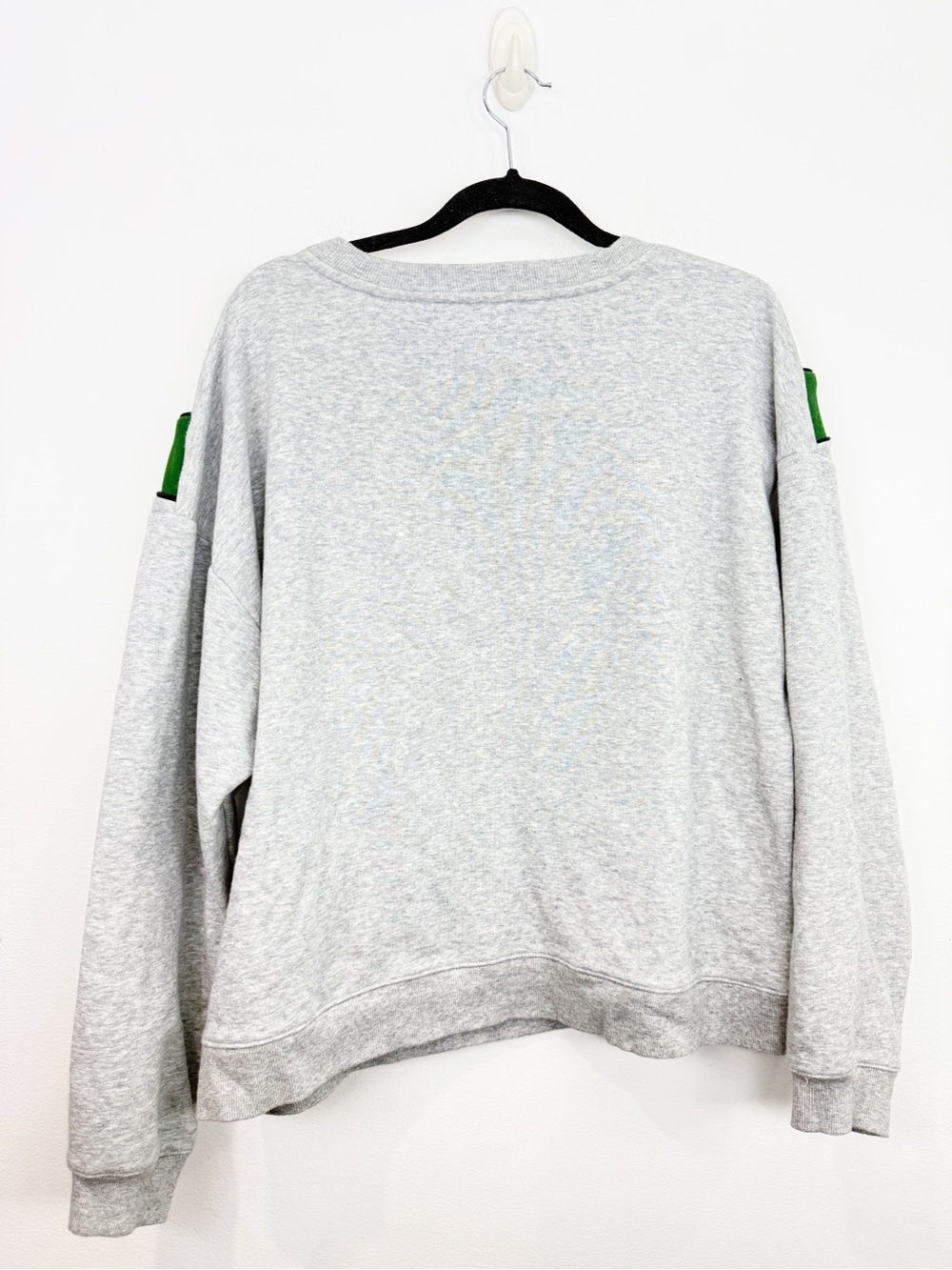 Maeve By Anthropologie Varsity Chevron Sweatshirt Gray Green Size Large - Picture 5 of 5